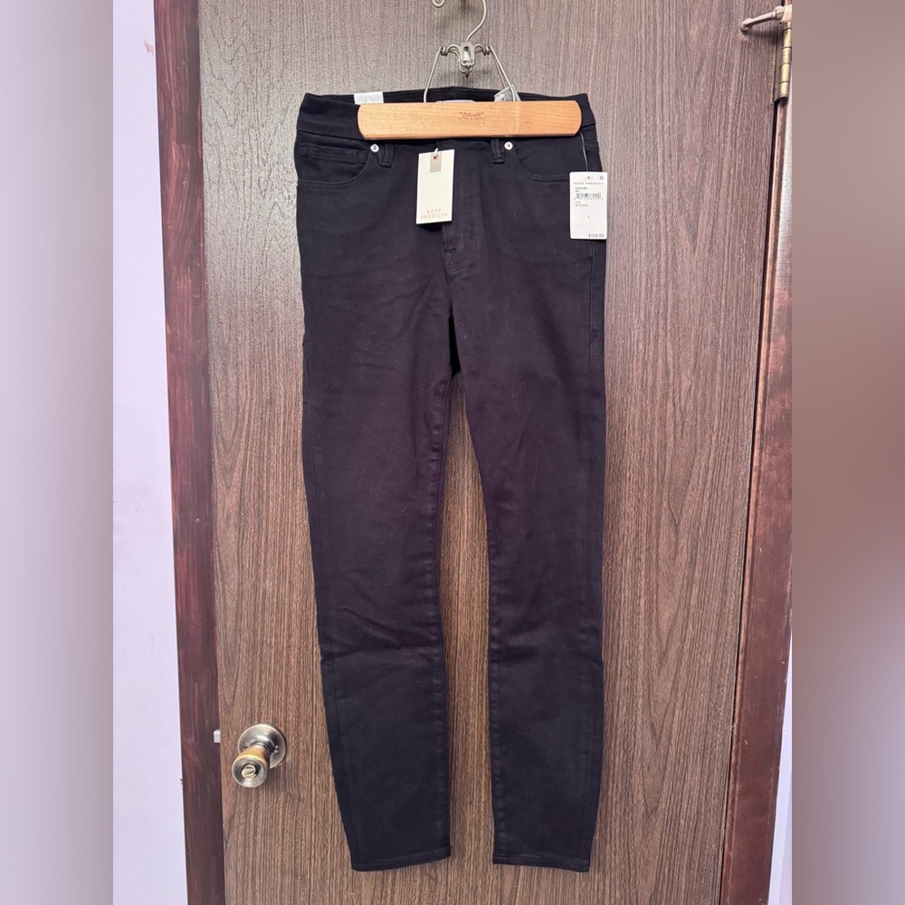 GOOD AMERICAN GOOD LEGS BLACK JEANS SIZE 4 28” INSEAM